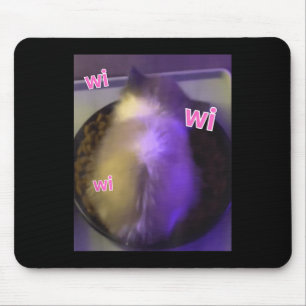 Funny Wi Wi Wi Chat Kitten Eating Meme Gen Z Spaß Mousepad