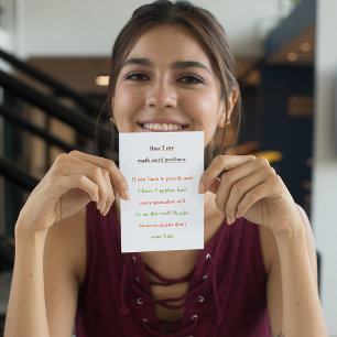 Funny Wie ich Math Word Probleme sehe Student Joke Feiertagskarte