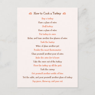 Funny, wie man die Türkei Erntedank Rezept kochen Feiertagspostkarte