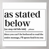 Funny Wie unten definiert Poster (Vorne)