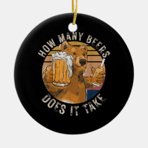 Funny, wie viele Biere es braucht Keramik Ornament