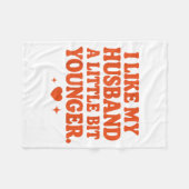 Funny Wife Husband I Like My Husband A Little Bit  Fleecedecke (Vorderseite (Horizontal))