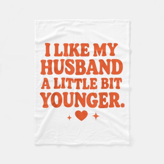 Funny Wife Husband I Like My Husband A Little Bit  Fleecedecke (Vorderseite)