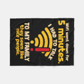 Funny Wifi Went Down Quote Computer Nerd For Prete Fleecedecke (Vorderseite (Horizontal))