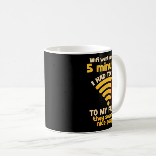 Funny Wifi Went Down Quote Computer Nerd For Prete Kaffeetasse (VorderseiteRechts)