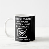Funny Wifi Went Down Quote Computer Nerd Gift Kaffeetasse (Links)