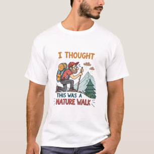 Funny Wiker Ausgestoßener Cartoon Wandern Bergwand T-Shirt
