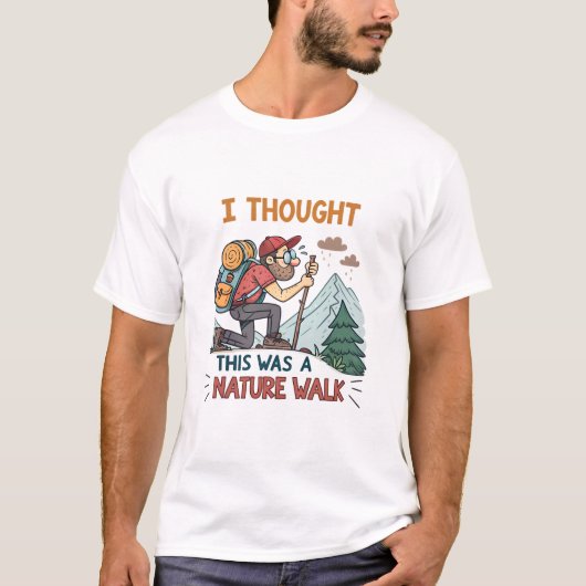 Funny Wiker Ausgestoßener Cartoon Wandern Bergwand T-Shirt (Vorderseite)
