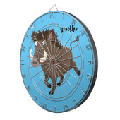 Funny wild boar razorback cartoon illustration dartscheibe (Vorderseite rechts)