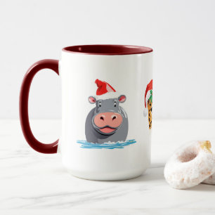 Funny wild Safari Tiere Weihnachten Kostüm Tasse