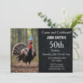 Funny Wild Turkey Jagd Männer Camouflage Geburtsta Einladung (Stehend Vorderseite)