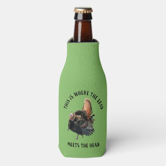 Funny Wild Turkey Jagdquote Bier Cooler Flaschenkühler (Flaschenvorderseite)