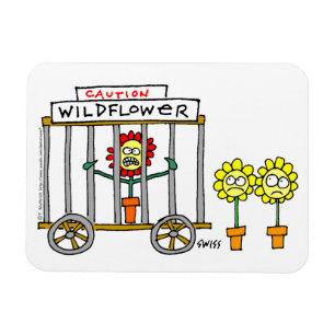 Funny Wildblumen Cartoon Crazy Wild Blume Magnet