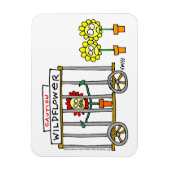 Funny Wildblumen Cartoon Crazy Wild Blume Magnet (Vertikal)