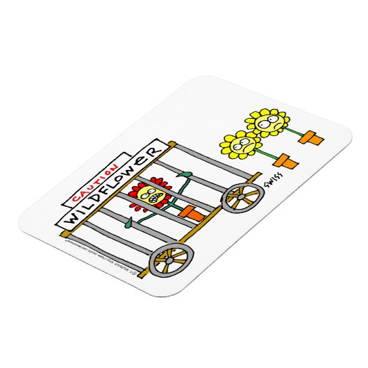 Funny Wildblumen Cartoon Crazy Wild Blume Magnet (Linke Seite)