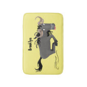 Funny wildebeam läuft Cartoon Illustration Badematte (Vorderseite Vertikal)