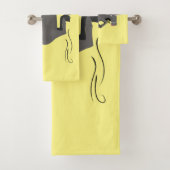 Funny wildebeam läuft Cartoon Illustration Badhandtuch Set (Insitu)