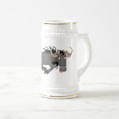 Funny wildebeam läuft Cartoon Illustration Bierglas (VorderseiteRechts)