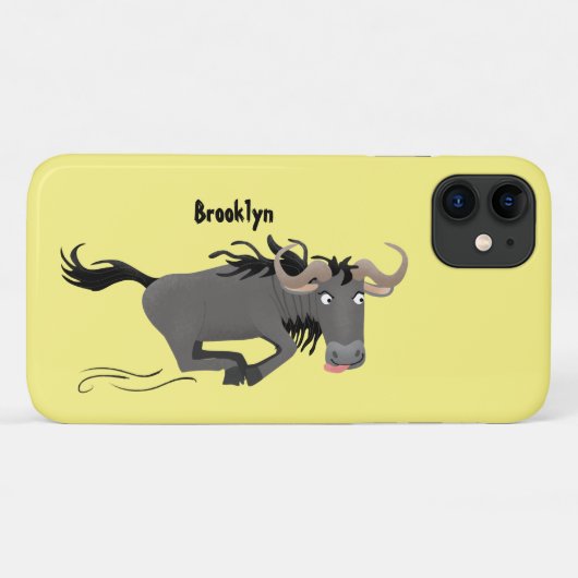 Funny wildebeam läuft Cartoon Illustration Case-Mate iPhone Hülle (Rückseite (Horizontal))