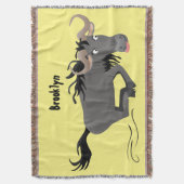 Funny wildebeam läuft Cartoon Illustration Decke (Vorderseite Vertikal)