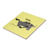 Funny wildebeam läuft Cartoon Illustration Fliese (Seite)