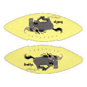 Funny wildebeam läuft Cartoon Illustration Football (Paneele)