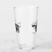 Funny wildebeam läuft Cartoon Illustration Glas (Rechts)