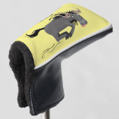 Funny wildebeam läuft Cartoon Illustration Golf Headcover (3/4 Vorderseite)