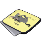 Funny wildebeam läuft Cartoon Illustration Laptopschutzhülle (Vorne Knopf)
