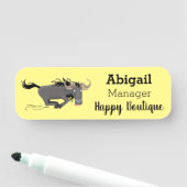 Funny wildebeam läuft Cartoon Illustration Namensschild (Beispiel)