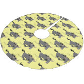Funny wildebeam läuft Cartoon Illustration Polyester Weihnachtsbaumdecke (Schrägansicht)
