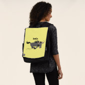 Funny wildebeam läuft Cartoon Illustration Rucksack (Ausgewaschen)