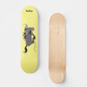 Funny wildebeam läuft Cartoon Illustration Skateboard (Vorderseite)