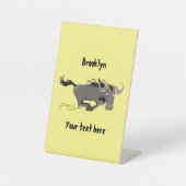 Funny wildebeam läuft Cartoon Illustration Sockelschild (Vorderseite)