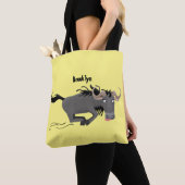 Funny wildebeam läuft Cartoon Illustration Tasche (Von Nahem)
