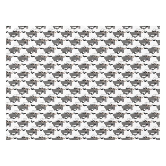 Funny wildebeam läuft Cartoon Illustration Tischdecke (Vorderseite (Horizontal))
