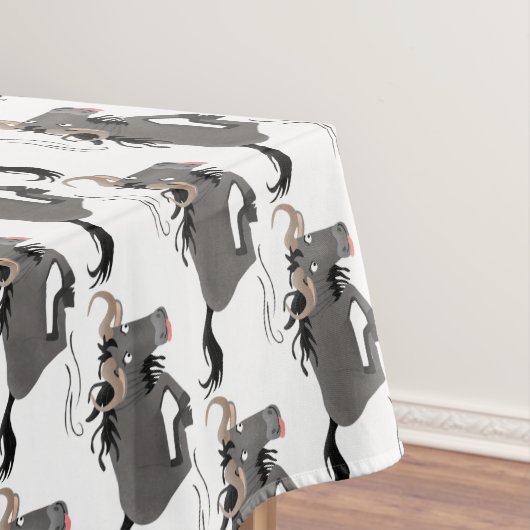 Funny wildebeam läuft Cartoon Illustration Tischdecke (Beispiel)