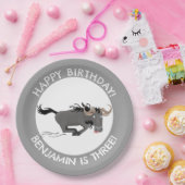 Funny wildebee personalisiert Cartoon Geburtstag Pappteller (Party)