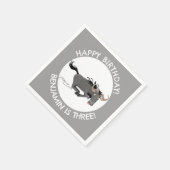 Funny wildebee personalisiert Cartoon Geburtstag Serviette (Ecke)