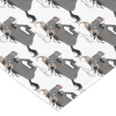 Funny wildebeest running cartoon illustration kurzer tischläufer (Ecke)
