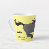 Funny wildebeest running cartoon illustration milchtasse (Linke Ecke)