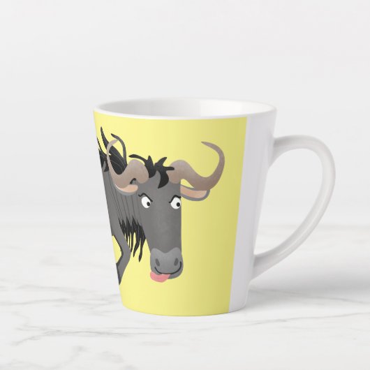 Funny wildebeest running cartoon illustration milchtasse (Rechts)