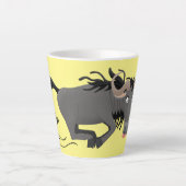 Funny wildebeest running cartoon illustration milchtasse (Vorderseite)