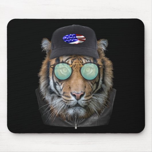Funny Wildlife gekleidet Funny Bengalisch Tiger Mousepad (Vorne)