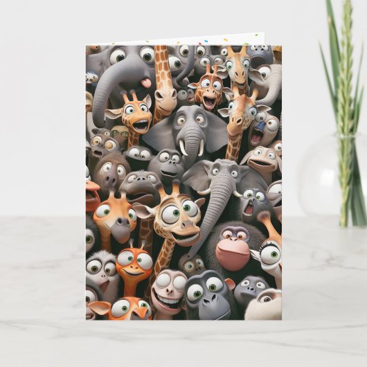 Funny Wildlife Group Karte (Vorderseite)