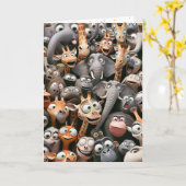 Funny Wildlife Group Karte (Gelbe Blume)