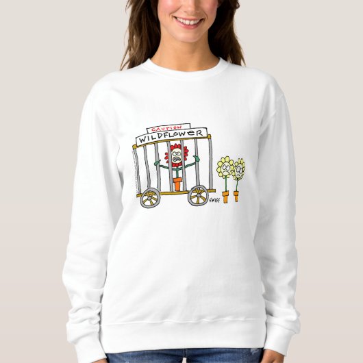 Funny Wildlower Gardener Cartoon T-Shirt Sweatshirt (Vorderseite)