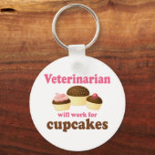 Funny Will Work for Cupcakes Veterinarian Schlüsselanhänger (Vorderseite)