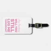 Funny willst du mich noch immer lügen? | Rosa Reis Gepäckanhänger (Vorderseite horizontal)