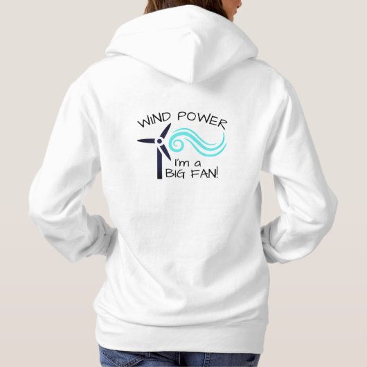 Funny "Wind Power. Ich bin ein großer Lüfter" & Wi Hoodie (Rückseite)